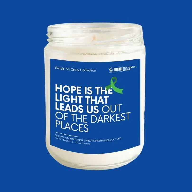 Hope is the Light that Leads us Out NAMI Soy Candle - Wade McCrory Collection