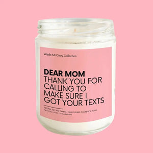 Thank you for Calling Mom Soy Candle Wade McCrory Collection
